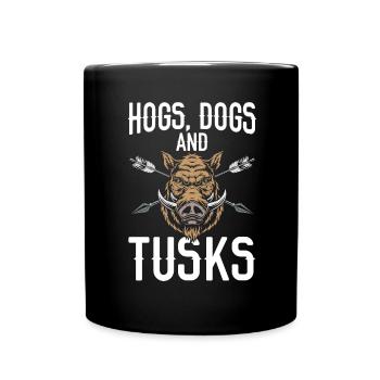 Pigs, dogs and tusks, wild boar, wild boar - Full Colour Mug - black - Front