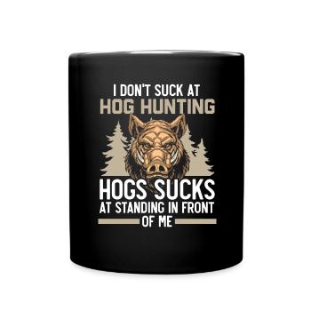 I'm not bad at pig hunting pig - Full Colour Mug - black - Front