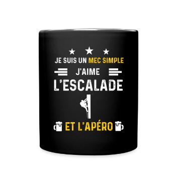 apéro escalade grimper mec simple cadeau apéro - Mug uni - noir - Devant