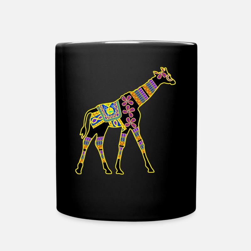 Giraffe Muster Giraffen - Tasse einfarbig - Schwarz