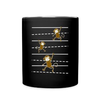Affe lustige Affen - Tasse einfarbig - Schwarz - Vorne