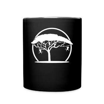 Singe dans l’arbre Singe - Mug uni - noir - Devant