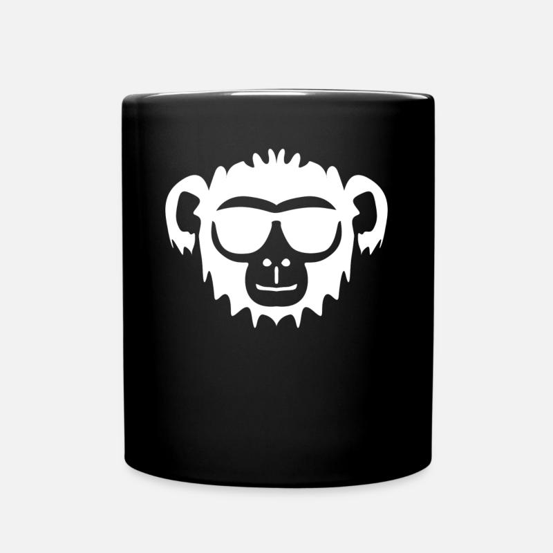 Affe mit Sonnenbrille Affen - Tasse einfarbig - Schwarz