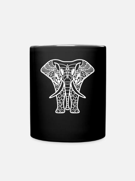 Eléphant avec les tribus Éléphant - Mug uni - noir