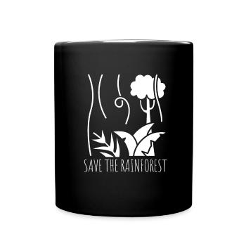 Save The Rainforest - Tasse einfarbig - Schwarz - Vorne