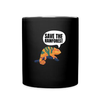 Save The Rainforest - Tasse einfarbig - Schwarz - Vorne