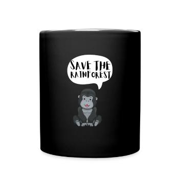 Save The Rainforest - Tasse einfarbig - Schwarz - Vorne