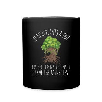 Save The Rainforest - Tasse einfarbig - Schwarz - Vorne