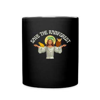 Save The Rainforest - Tasse einfarbig - Schwarz - Vorne