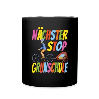 Nächster Stop Grundschule - Fahrrad - Tasse einfarbig - Schwarz - Vorne