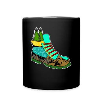 via ferrata mountain hiking mountain hiking - Full Colour Mug - black - Front