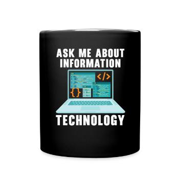 Renseignez-moi sur le support technique des technologies de l’information - Mug uni - noir - Devant