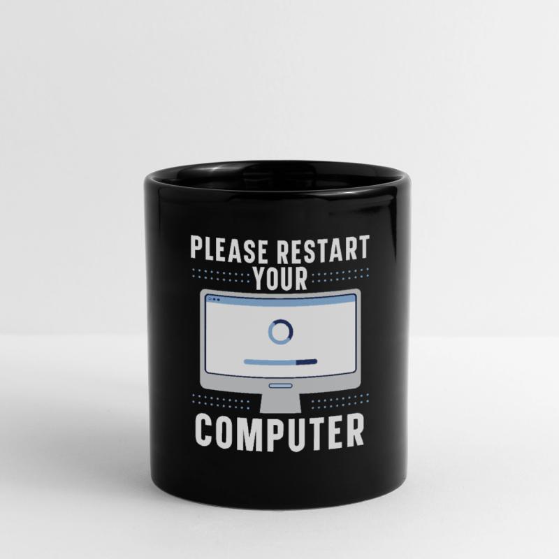 Please Restart Your Computer Coding Tech Support Full Colour Mug