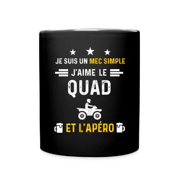apéro quad mec simple cadeau apéro - Mug uni - noir - Devant