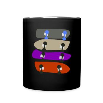Longboard Skateboard Longboarder - Tasse einfarbig - Schwarz - Vorne