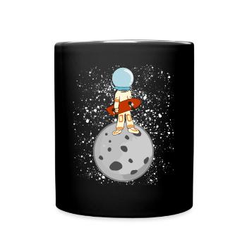 Longboarder Mond Astronaut Longboard - Tasse einfarbig - Schwarz - Vorne