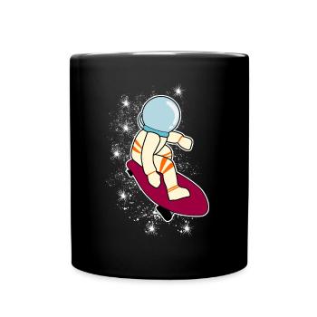 Longboarder Astronaut Longboard - Tasse einfarbig - Schwarz - Vorne