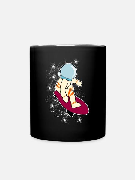 Longboarder Astronaute Longboard - Mug uni - noir