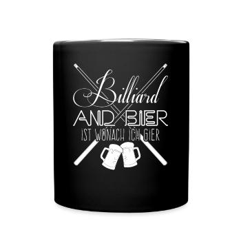 Billard Bier Poolbillard Snooker - Tasse einfarbig - Schwarz - Vorne