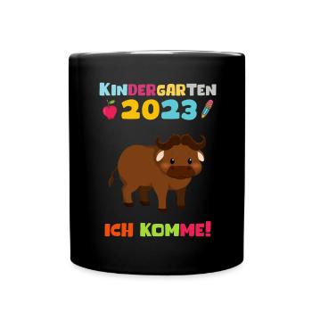 Kindergarten 2023 Ich Komme Jungen Kita Geschenk - Tasse einfarbig - Schwarz - Vorne