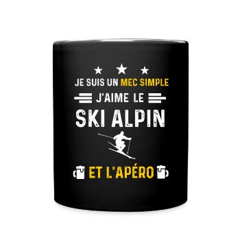 apéro ski alpin mec simple cadeau apéro - Mug uni - noir - Devant