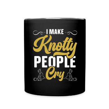 Je fais pleurer les gens noués Massaget - Mug uni - noir - Devant