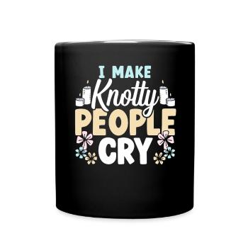 Je fais pleurer les gens noués Massaget - Mug uni - noir - Devant