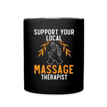 Unterstützen Sie Ihren lokalen Therapeuten Massage - Tasse einfarbig - Schwarz - Vorne