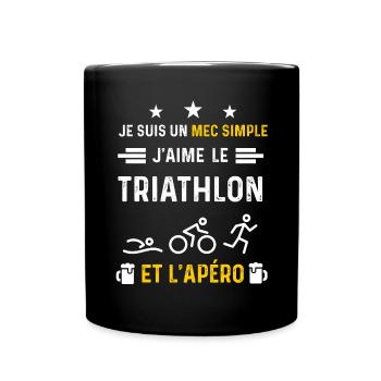 apéro triathlon mec simple cadeau apéro - Mug uni - noir - Devant