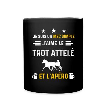 apéro trot attelé mec simple cadeau apéro - Mug uni - noir - Devant