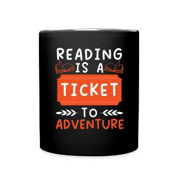 Lesen macht tierisch Spaß Bücher lesen Bücher lese - Tasse einfarbig - Schwarz - Vorne