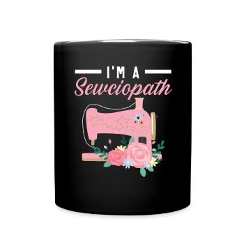 Je suis couturière, courtepointe, crochet, couture - Mug uni - noir - Devant