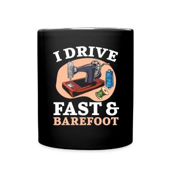Je conduis vite et pieds nus au crochet couture - Mug uni - noir - Devant