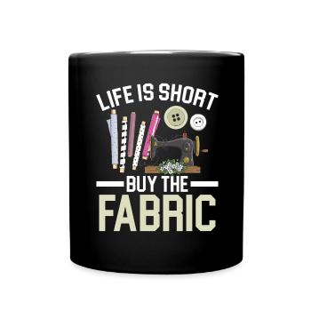 La vie est courte Acheter le tissu Couture au crochet - Mug uni - noir - Devant