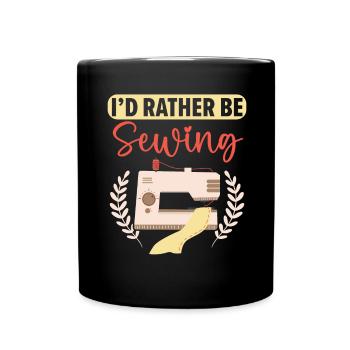 Je préfère coudre, coudre, crocheter, coudre - Mug uni - noir - Devant