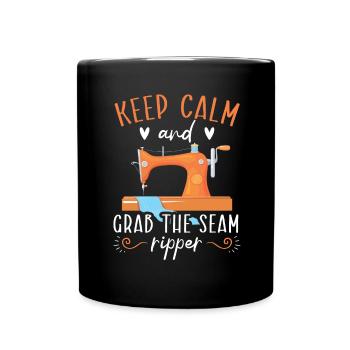 Stay calm and take the seam ripper Sewing - Full Colour Mug - black - Front