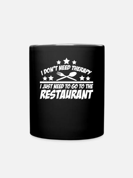 Restaurant Restaurant Manger à l’extérieur Cuisiner des couverts - Mug uni - noir