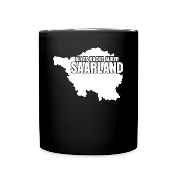 Saarland Witz Saarländer - Tasse einfarbig - Schwarz - Vorne