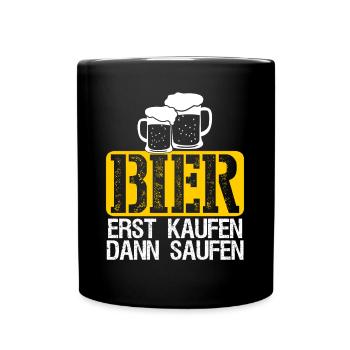 Bier Mallorca Junggesellenabschied - Tasse einfarbig - Schwarz - Vorne