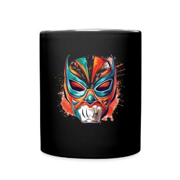 Lucha Libre Mexikanische Wrestling Maske Luchador - Tasse einfarbig - Schwarz - Vorne