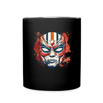 Lucha Libre Mexikanische Wrestling Maske Luchador - Tasse einfarbig - Schwarz - Vorne