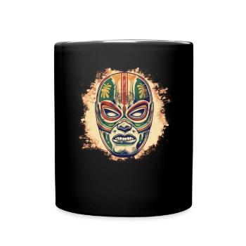 Lucha Libre Mexikanische Wrestling Maske Luchador - Tasse einfarbig - Schwarz - Vorne