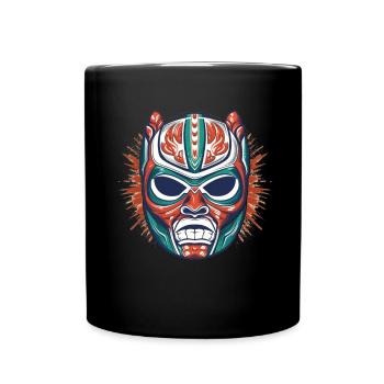 Lucha Libre Mexikanische Wrestling Maske Luchador - Tasse einfarbig - Schwarz - Vorne