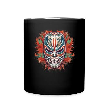 Lucha Libre Mexikanische Wrestling Maske Luchador - Tasse einfarbig - Schwarz - Vorne
