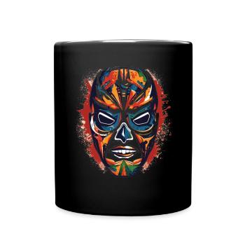 Lucha Libre Mexican Wrestling Mask Luchador - Full Colour Mug - black - Front