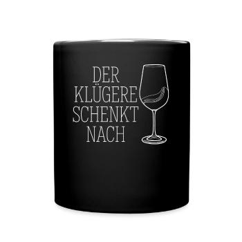 Wein Rotwein Weißwein - Tasse einfarbig - Schwarz - Vorne
