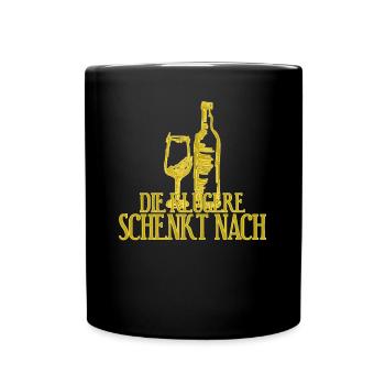 Wein Weinliebhaber Rotwein Weißwein - Tasse einfarbig - Schwarz - Vorne