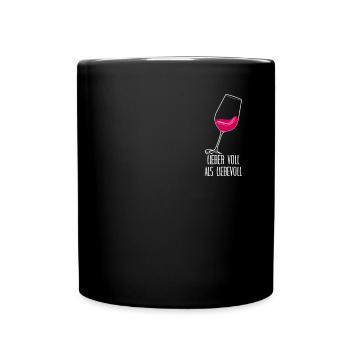 Rotwein Party Wein Weißwein - Tasse einfarbig - Schwarz - Vorne