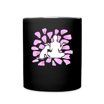 Chiens de méditation de chien de yoga - Mug uni - noir - Devant