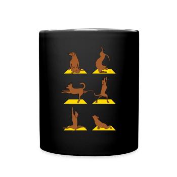 Yoga avec chiens de méditation - Mug uni - noir - Devant